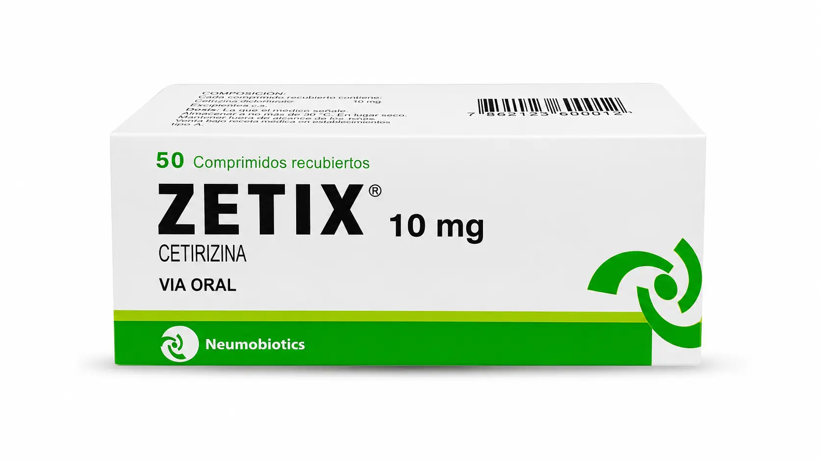 Zetix 10mg x 50 Comprimidos - Cetirizina