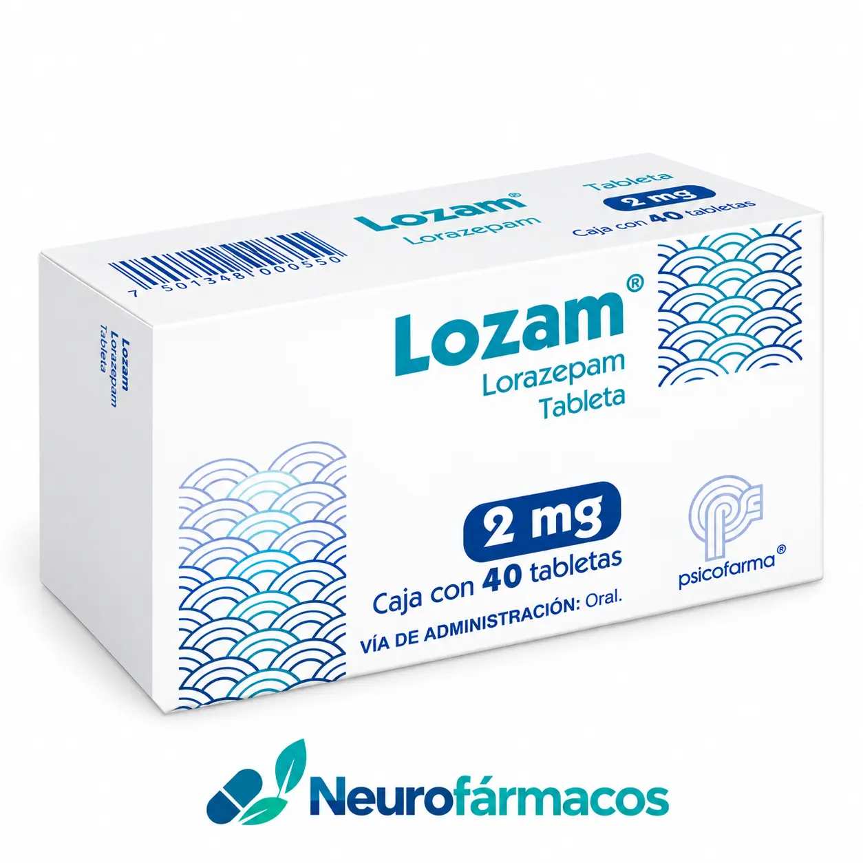 Lorazepam 2 mg caja x 30 tabletas