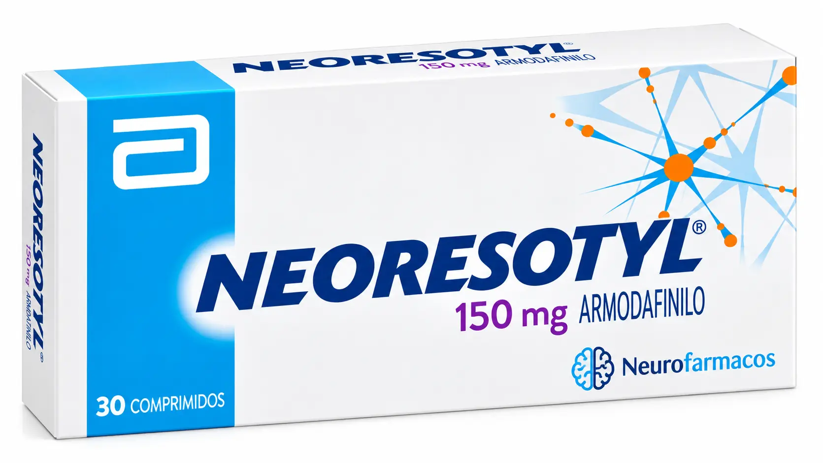 Caja de Neoresotyl con armodafinilo, medicamento promotor de la vigilia